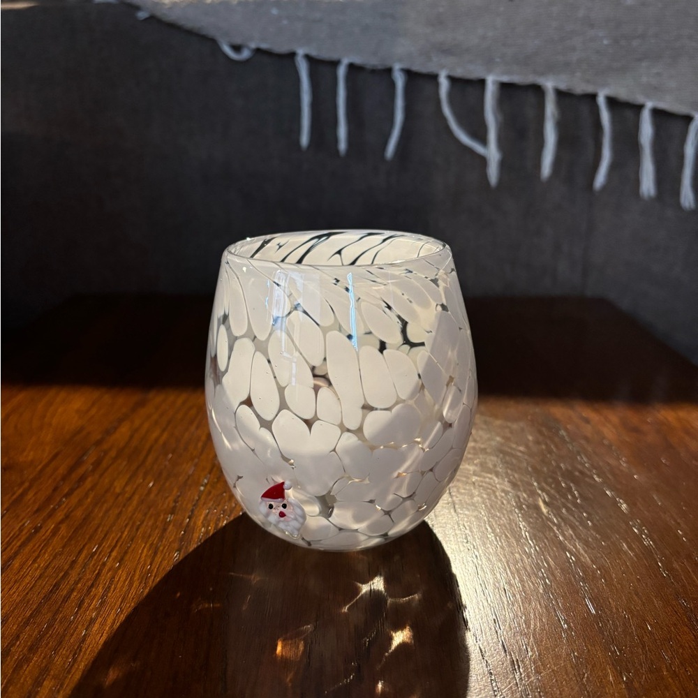 Anthropologie Christmas Stemless Wine Glass